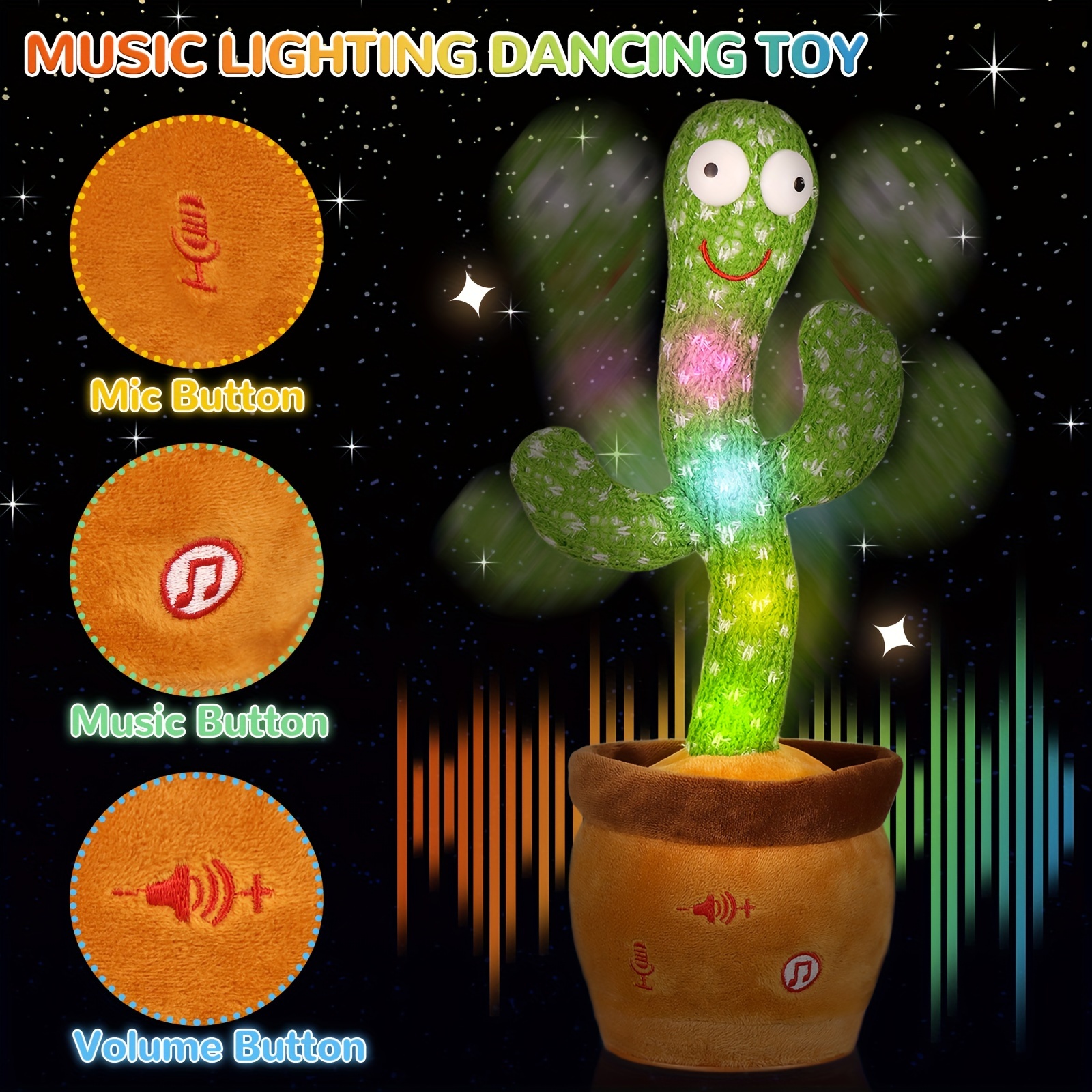 Enchanting Plush Cactus Toy For Babies Singing, Dancing, And
