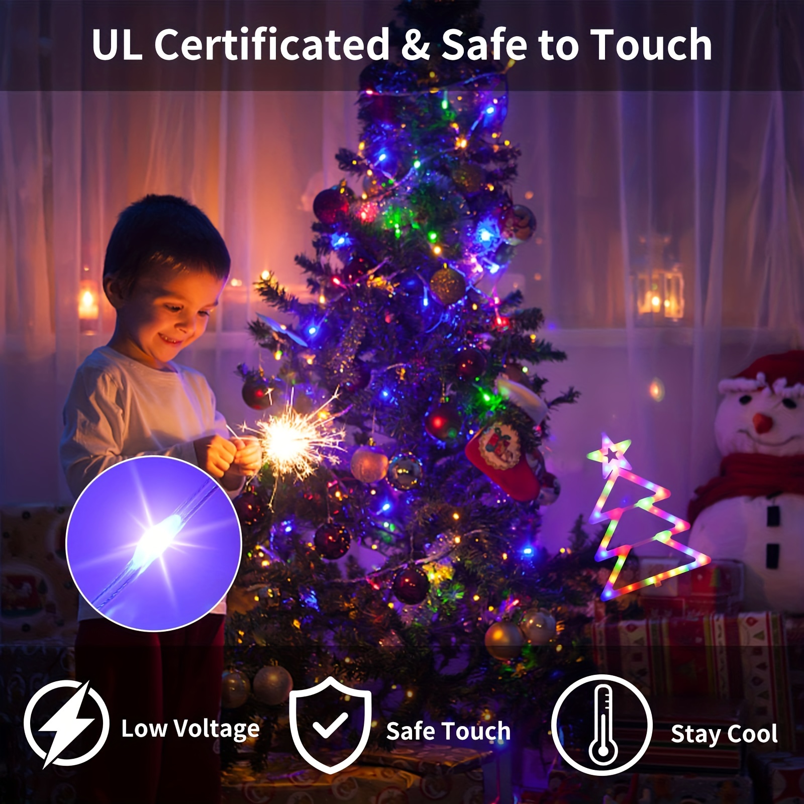 Usb Five pointed Star Waterfall Light Christmas Tree Light - Temu