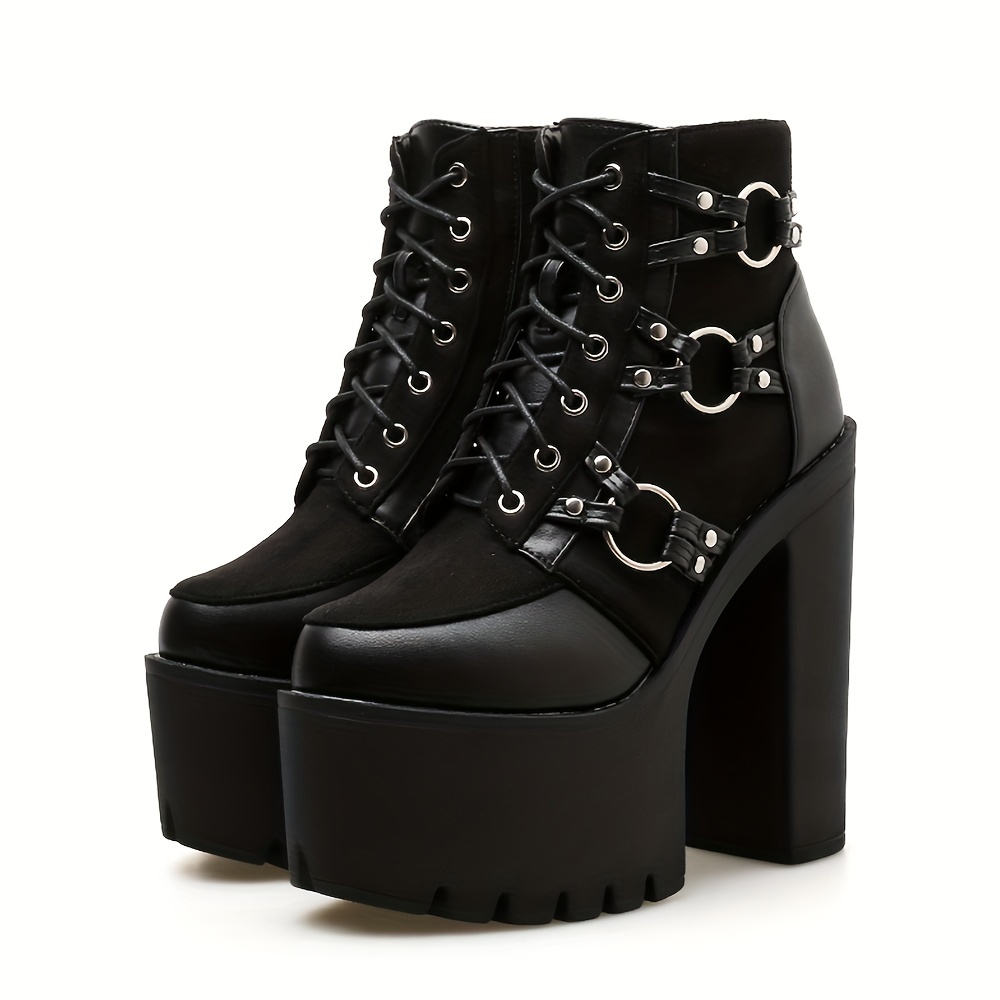 Gothic on sale black boots