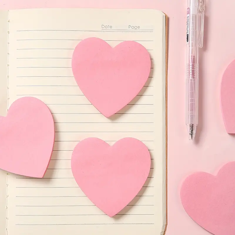 Heart Shaped Sticky Note Each Cute Heart Sticky Notes - Temu