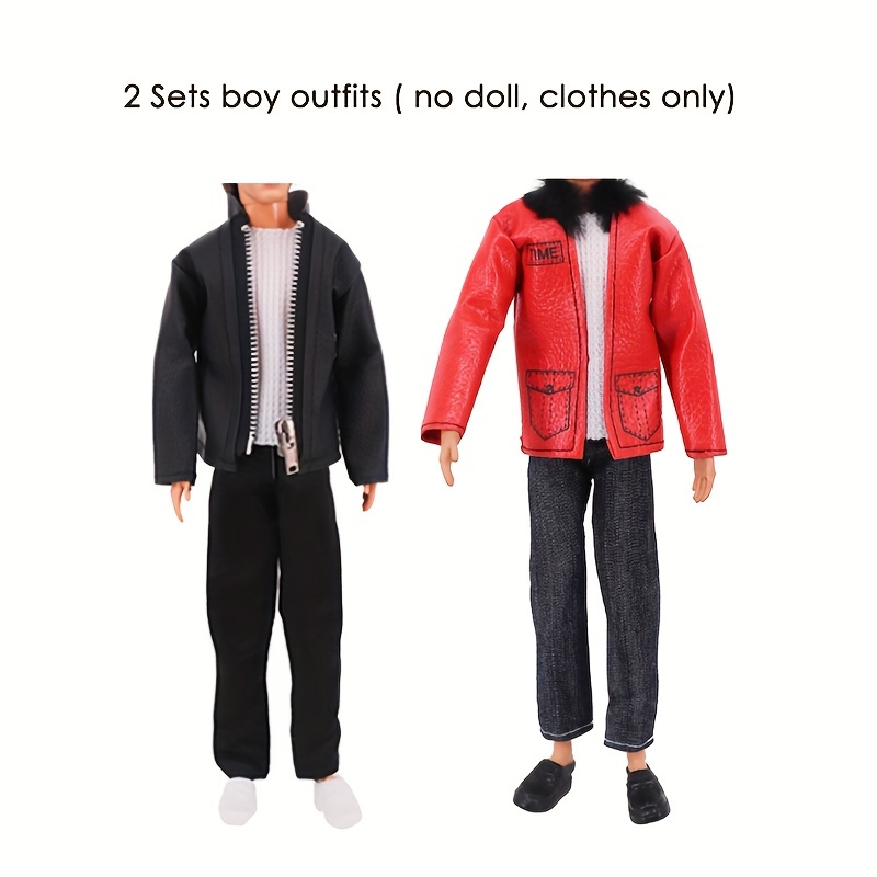 2 Sets Casual Boy Doll Winter Outfits & Accessories for 11.8in Dolls