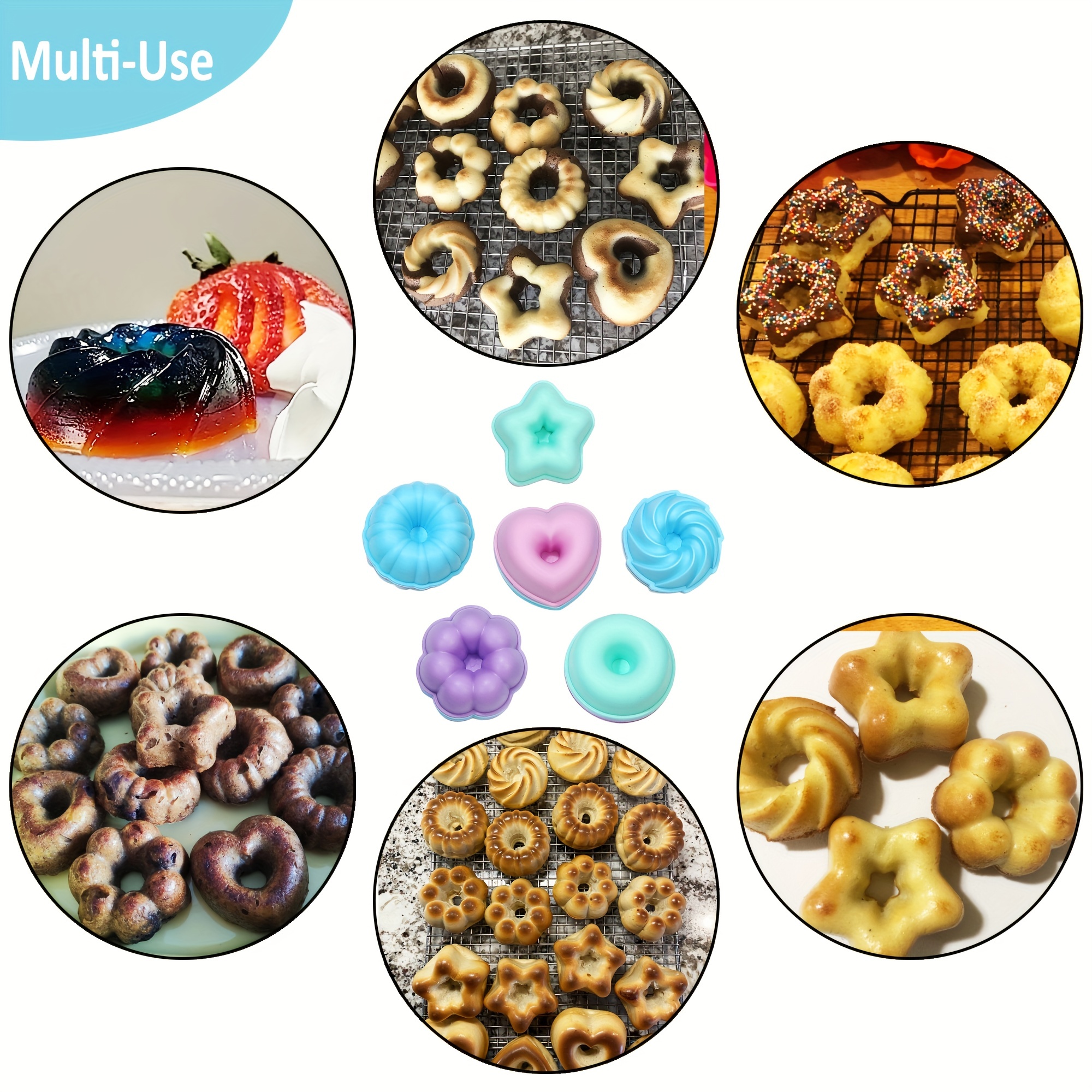 24 Pack Silicone Molds, Muffin Donut Mold Non-stick Heat Resistant