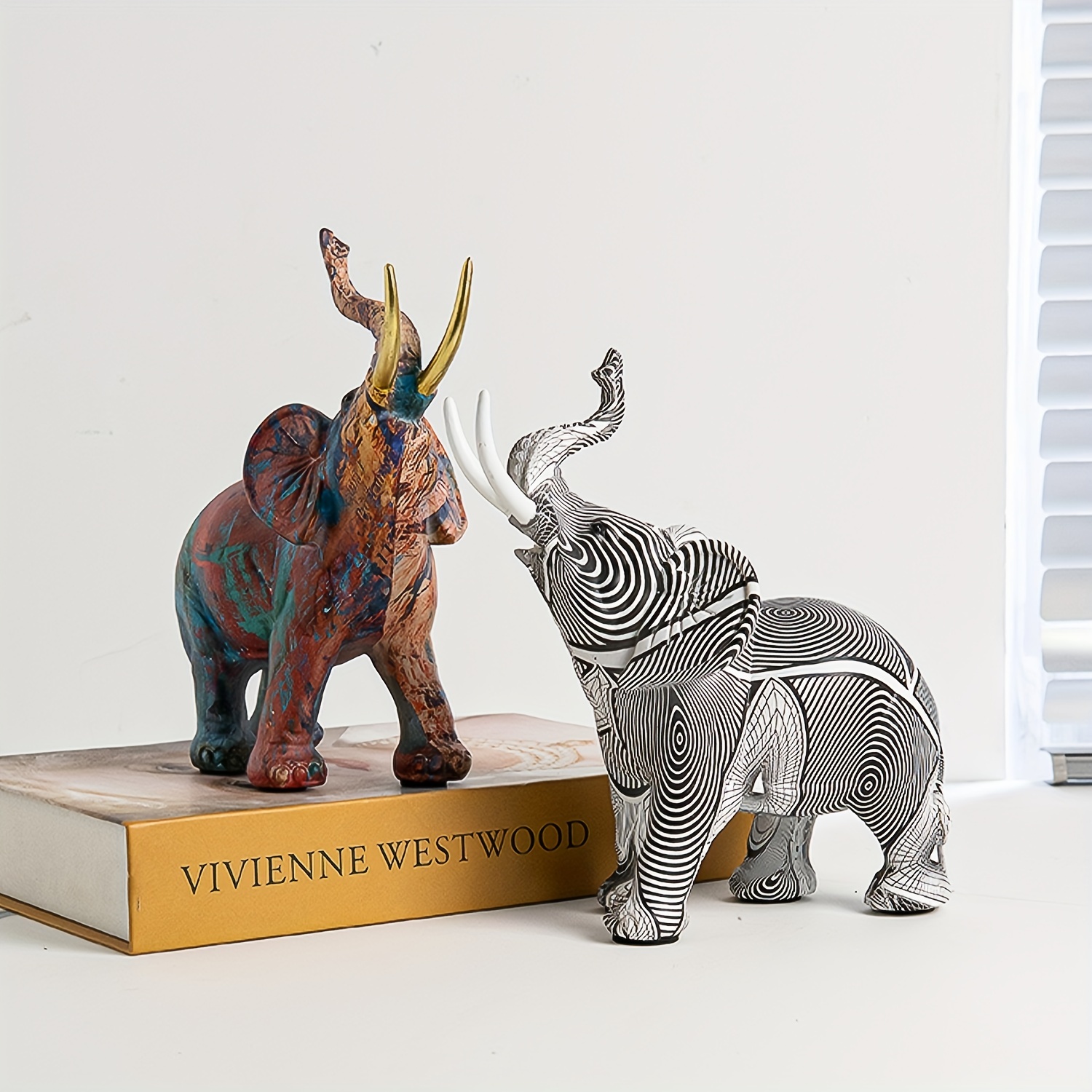 Objetos Decorativos Figuras Pintura Arte De Las Esculturas De Elefantes  Decoración Moderna Resina Estatua De Animales Nórdico Sala De Estar  Decoración Interior 230815 De 23,39 €