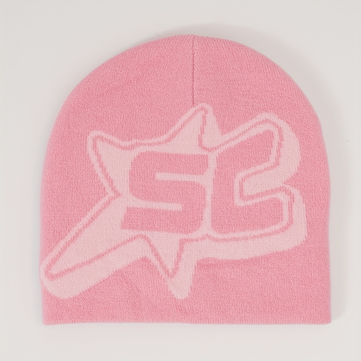 Classic Letter Jacquard Beanie Unisex Y2K Knitted Pullover Hat