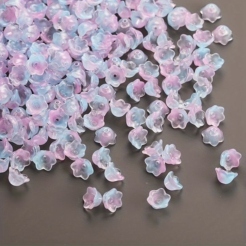 Gradient Bell Orchid Flower Crystal Glass Beads For Diy - Temu