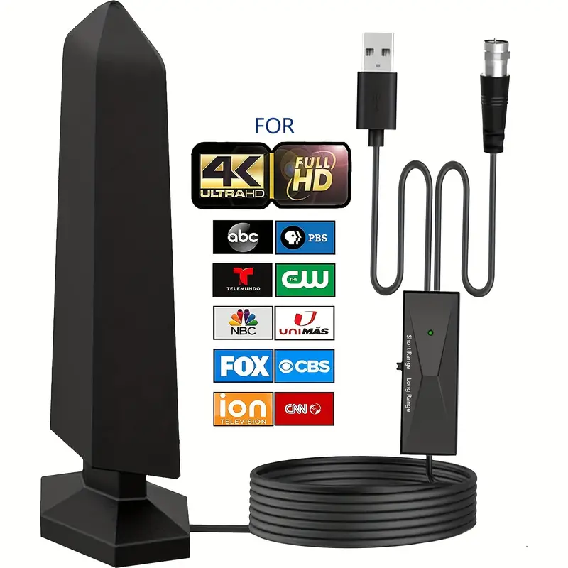 indoor digital tv antenna best powerful amplifier signal booster has up to 400 miles range support 8k 4k full hd smart and older tvs details 1