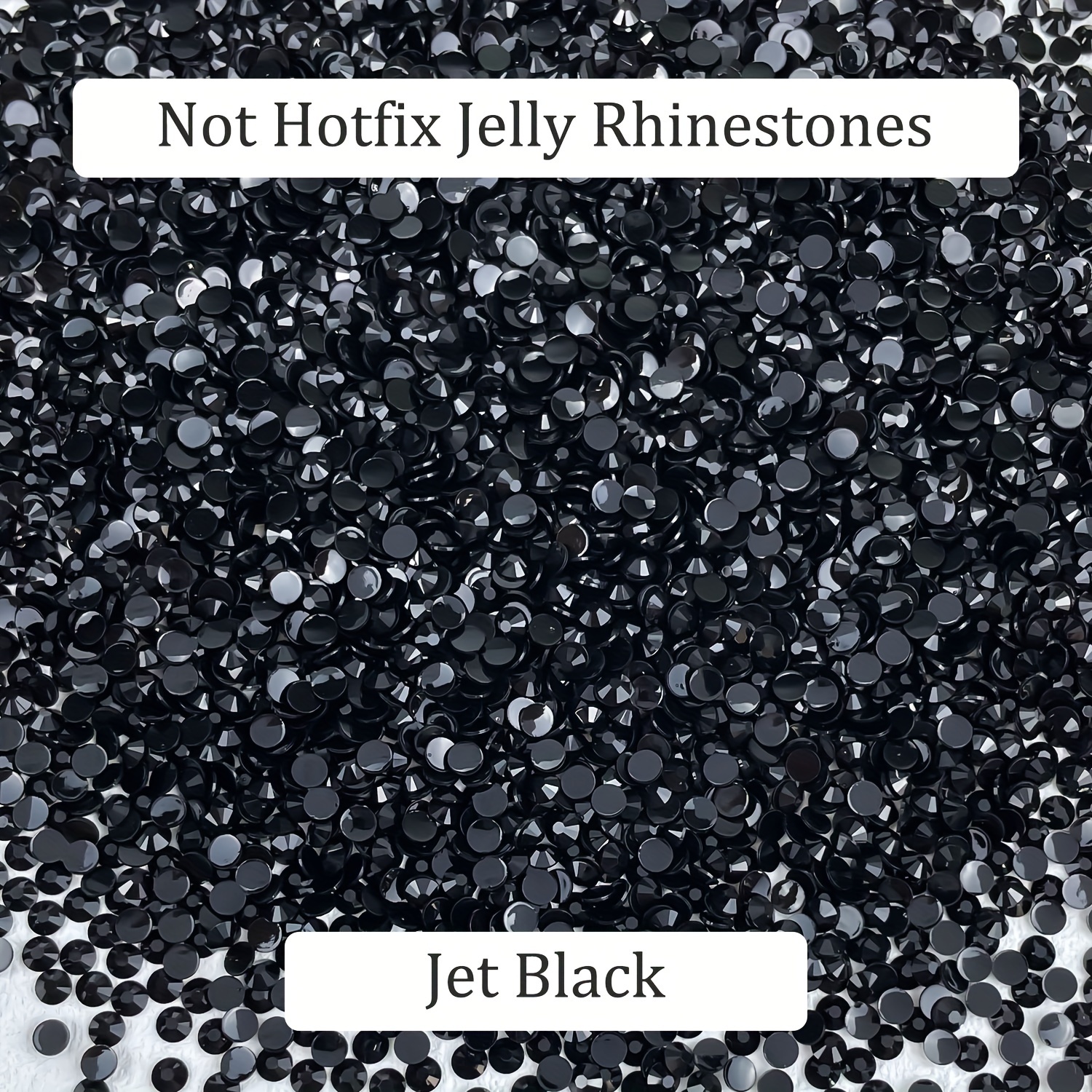 Black AB, Premium Jelly Resin Rhinestones, Non Hotfix