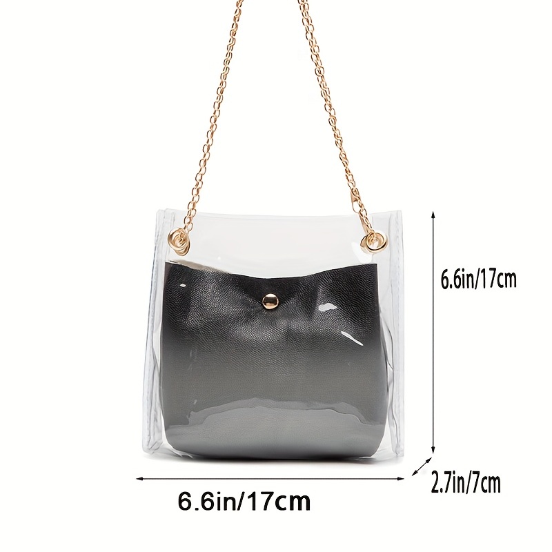 Bolsa Transparente Gelatina Cuadrada Bolsa Cadena Hombro - Temu