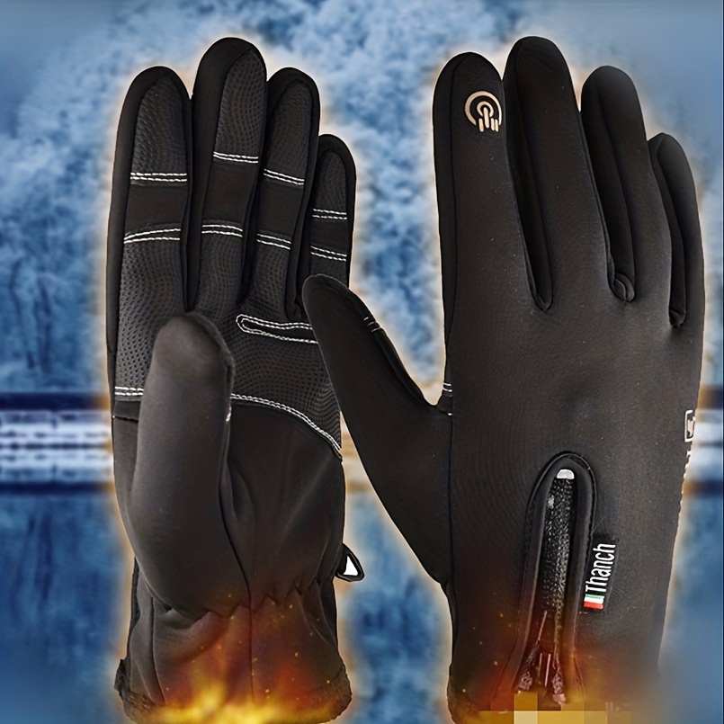 Gants d'hiver thermiques, imperméables et coupe-vent avec écran tactile