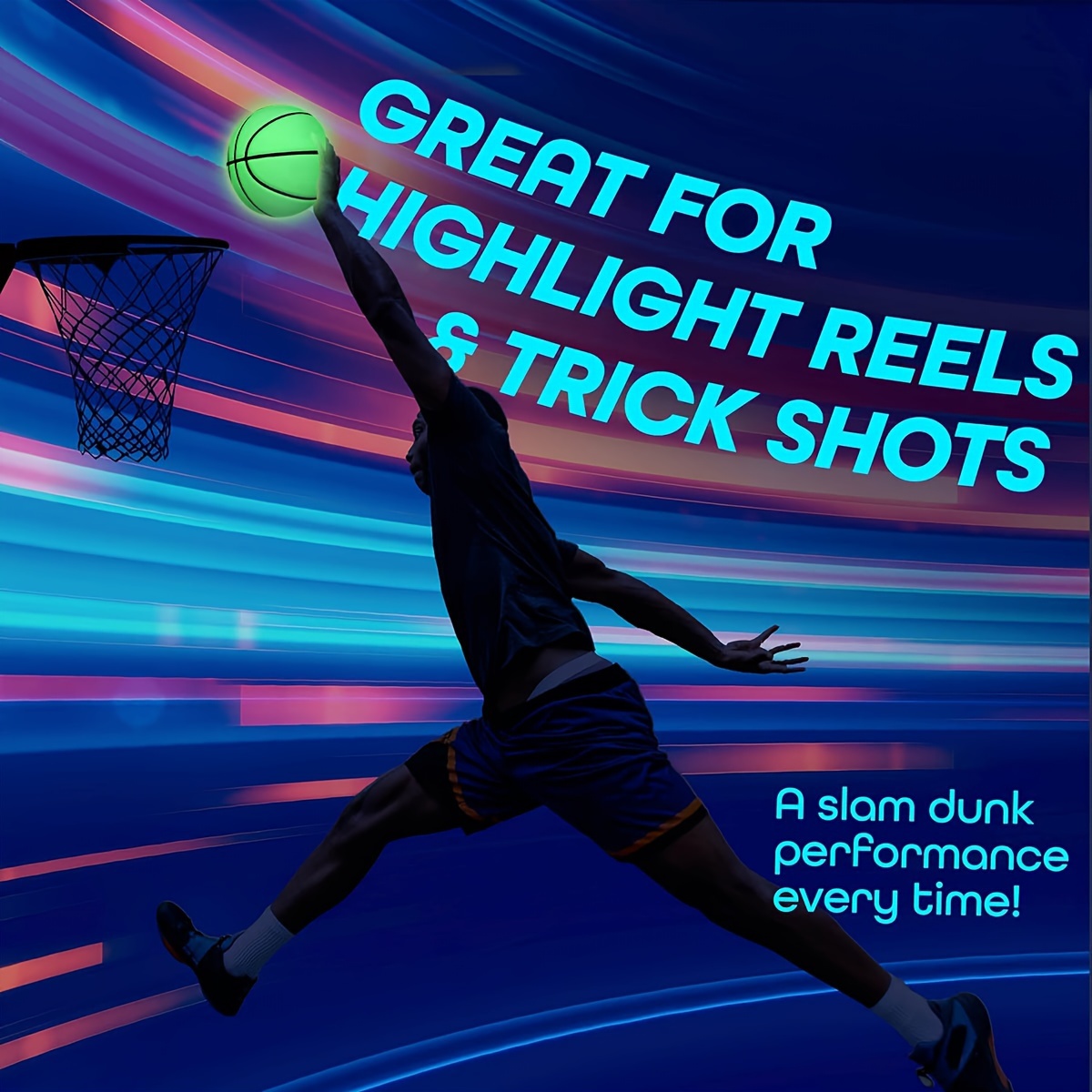 Size 7 Luminous Basketball PU Wear-resistant And Durable Gift