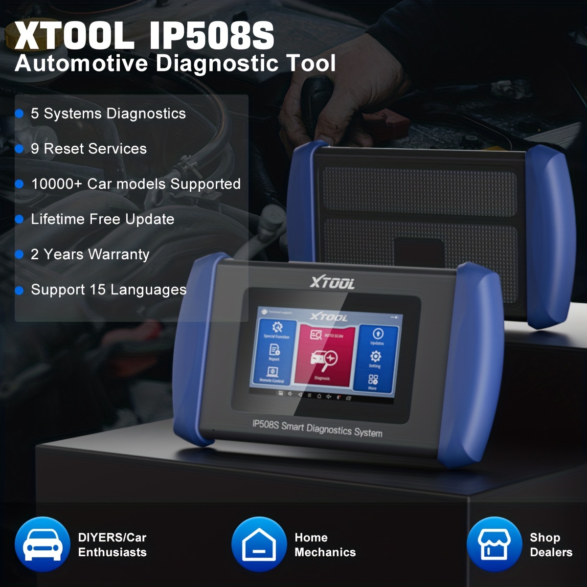 Lifetime Free Update XTOOL InPlus IP508 OBD2 System Diagnostic