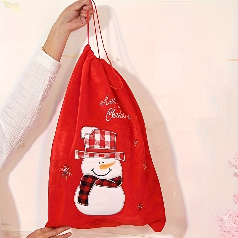 Large red velvet drawstring bag sale