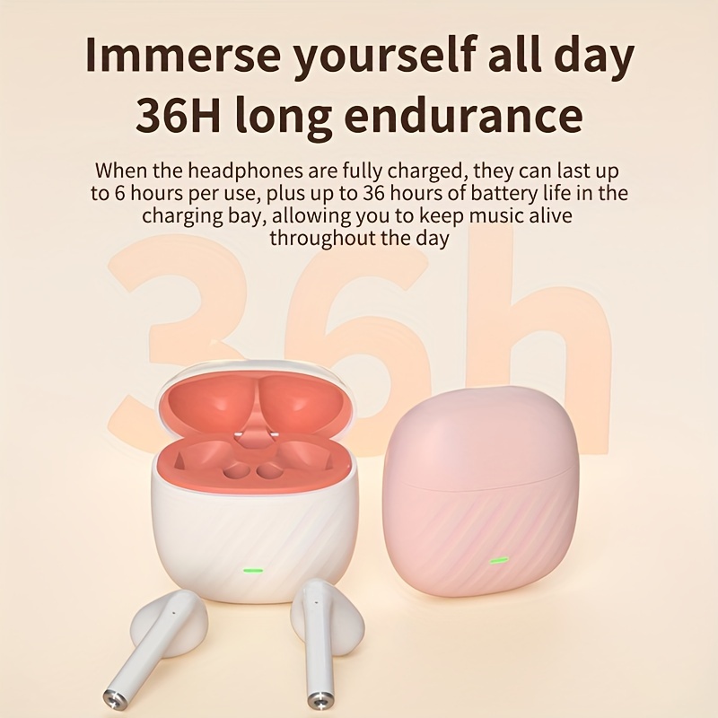 Fone de ouvido estéreo sem fio verdadeiro, TWS 5.3 Fones de ouvido sem fio Estéreo HD Música Som Fone de ouvido com estojo de carregamento sem fio Fones de ouvido estéreo In-ear Headpho_voghion.com