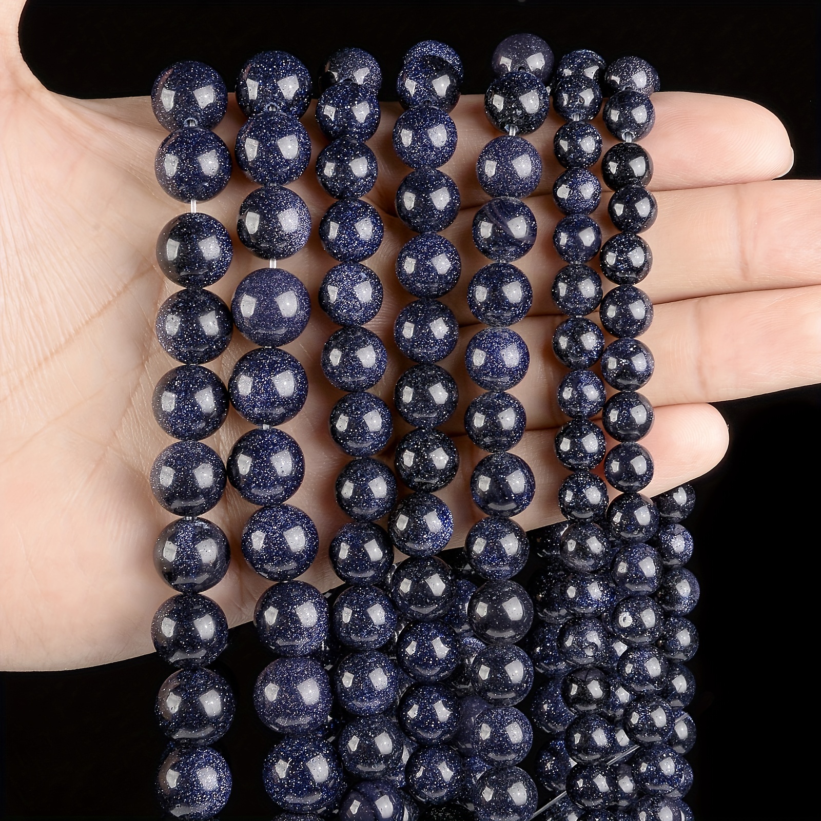 Natural Stone ite Color Luminous Beads Glow In The Dark Blue Loose  Spacer Beads for Jewelry Making Diy Bracelet 6/8/10mm