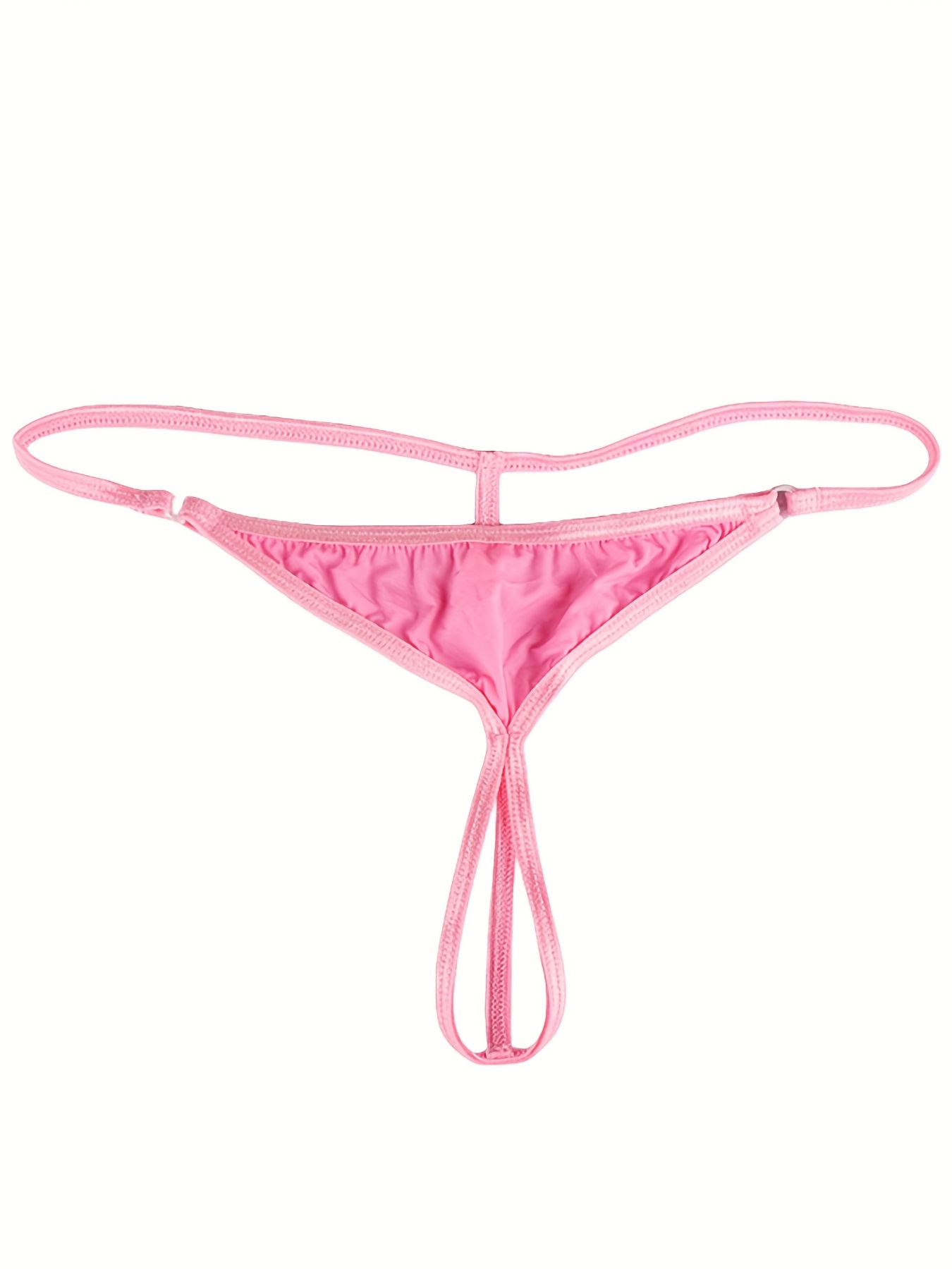 Men's Seamless Underwear Invisible No Show Thong PU809 (Pink
