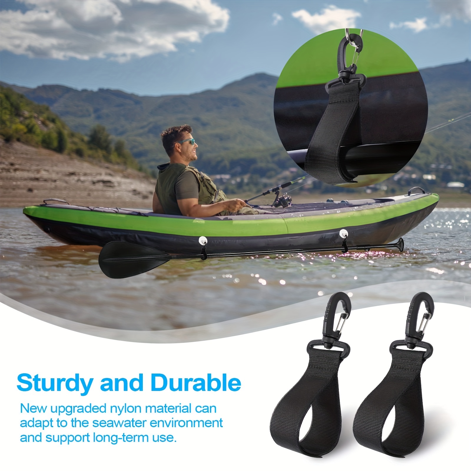 Fishing Kayak Paddle Holder Flexible Paddle Clip Kayak Oar Holder