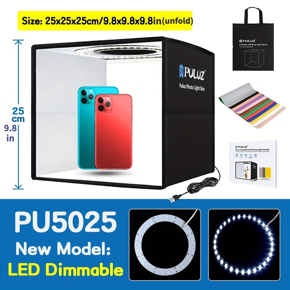 PULUZ 2LED Lightbox Light box Mini Photo Studio Box 1100LM Photography Box  Light Studio Shooting Tent