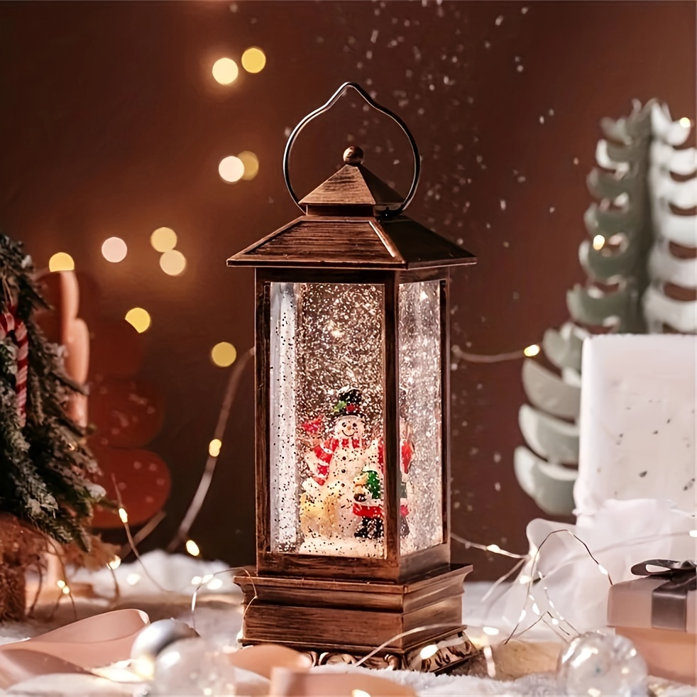 Lighted Christmas Tree Snow Globe Water Lantern with Swirling Glitter  Decoration for Christmas Home, Living Room, Battery Operated, 1PCS 