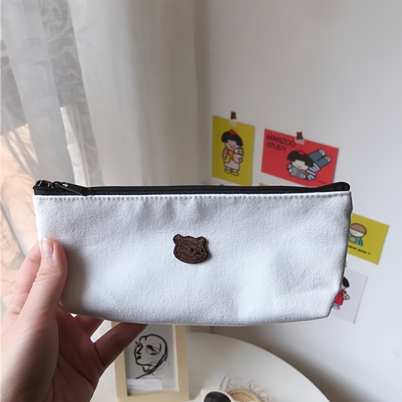 Pastoral Floral Pencil Case Canvas Stationery Zipper Bag Lovely Pen Bags  School Supplies Gift Accessories