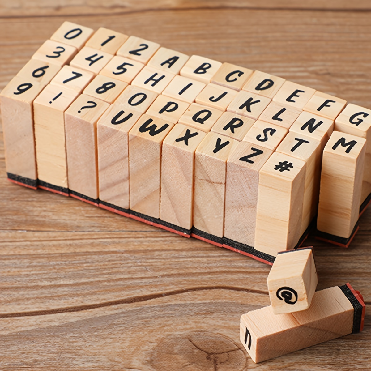 40 Uds. Sellos de goma de letras s, números y símbolos de letras Mini sellos  para manualidades de ar Gloria Sello de letras de madera