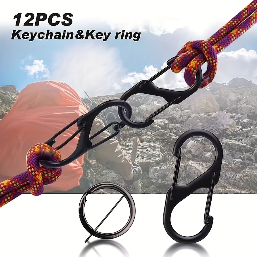 5pcs S-shaped Carabiner Clip, Dual Snap Double Gated Spring Hooks For  Keychain, Snap Hook For Fishing/Camping/Outdoor Sports