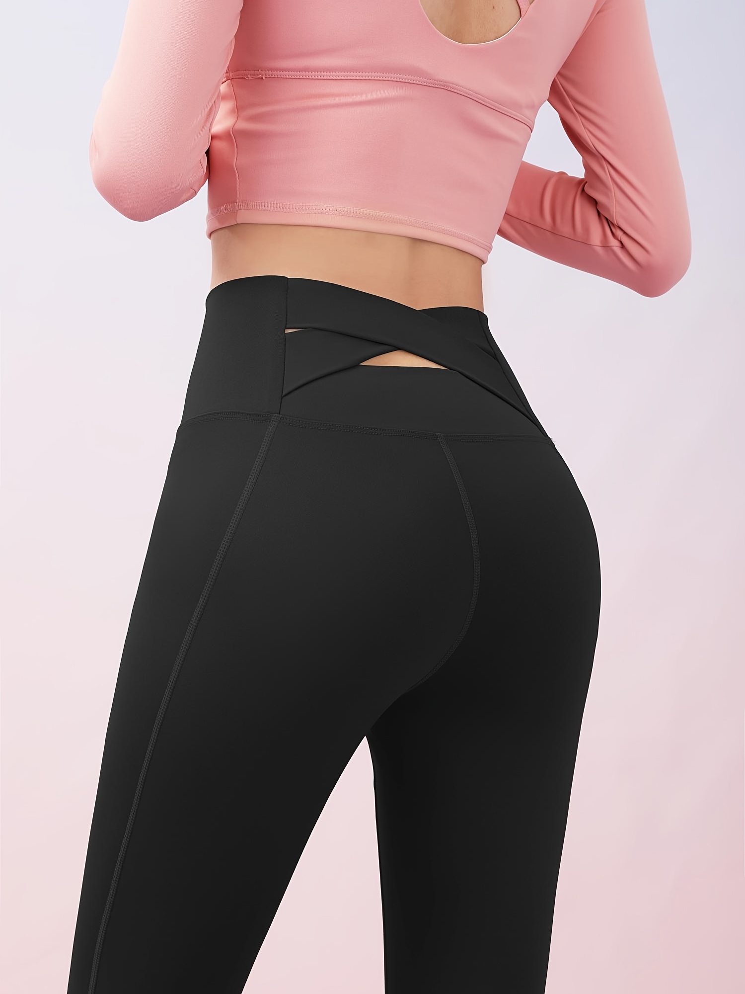Women's Activewear: Solid Color Seamless Criss Cross Back - Temu Canada