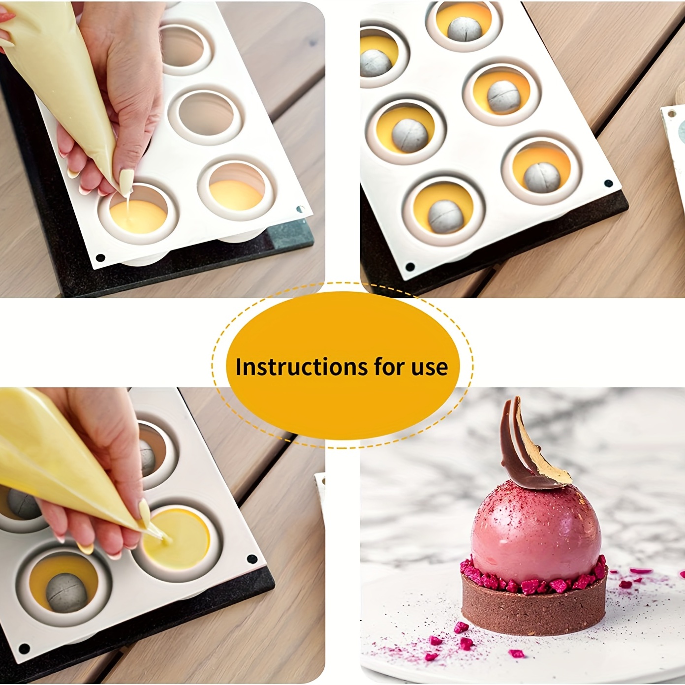 3D Silicone Molds Mini Truffle 15 Hole Round Ball Shaped Baking Moulds Cake  Mold for Dessert