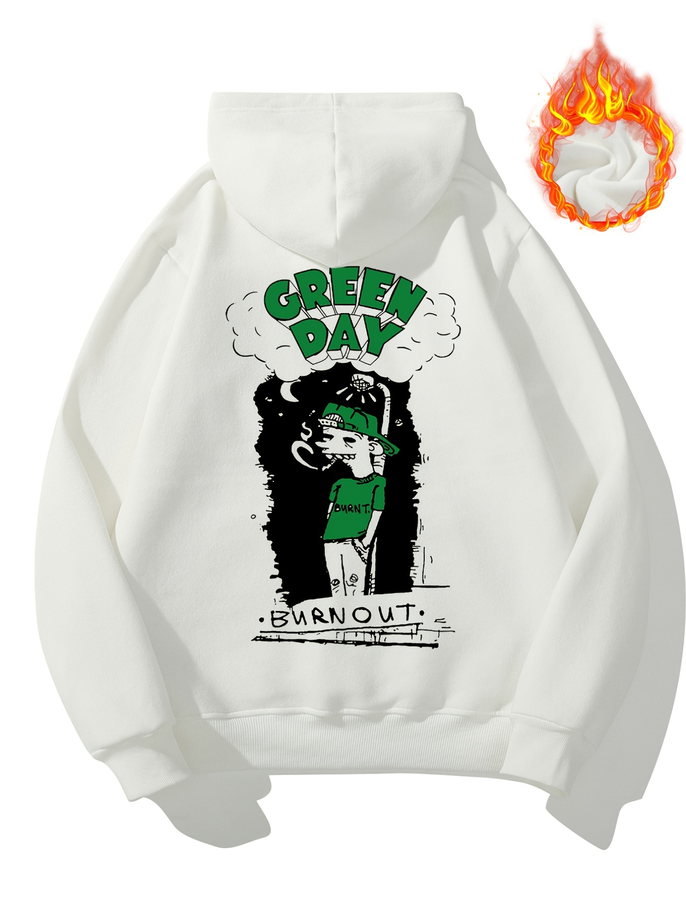 Fashion Anime Print Autumn Winter Hoodie With Green Day | Shop The Latest Trends Temu