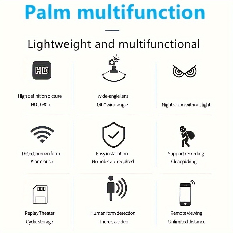 hd 1080p wifi surveillance camera 2 4g baby monitor night vision motion detection camera family security camera monitoring wide angle detection ip camera not including sd card without battery christmas halloween thanksgiving day gift details 1