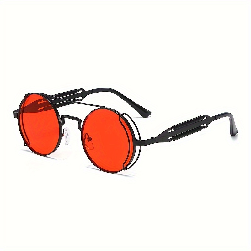 Trendy Y2k Cyberpunk Retro Round Frame Sunglasses Suitable - Temu United  Kingdom