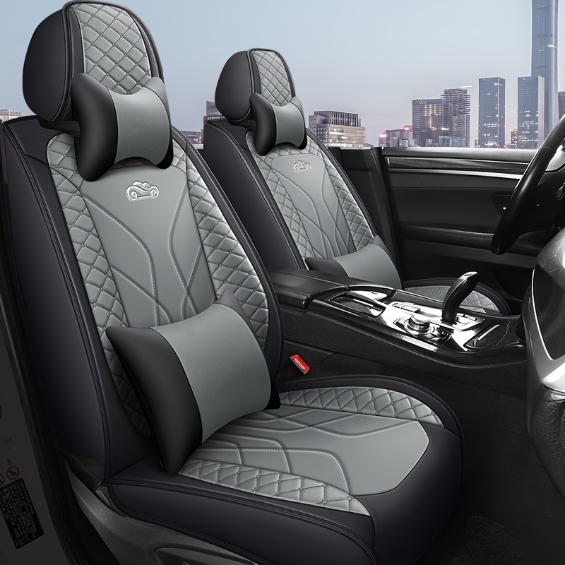 Luxury Car Seat Cover Pu Leather Automobiles Seat Cushion - Temu