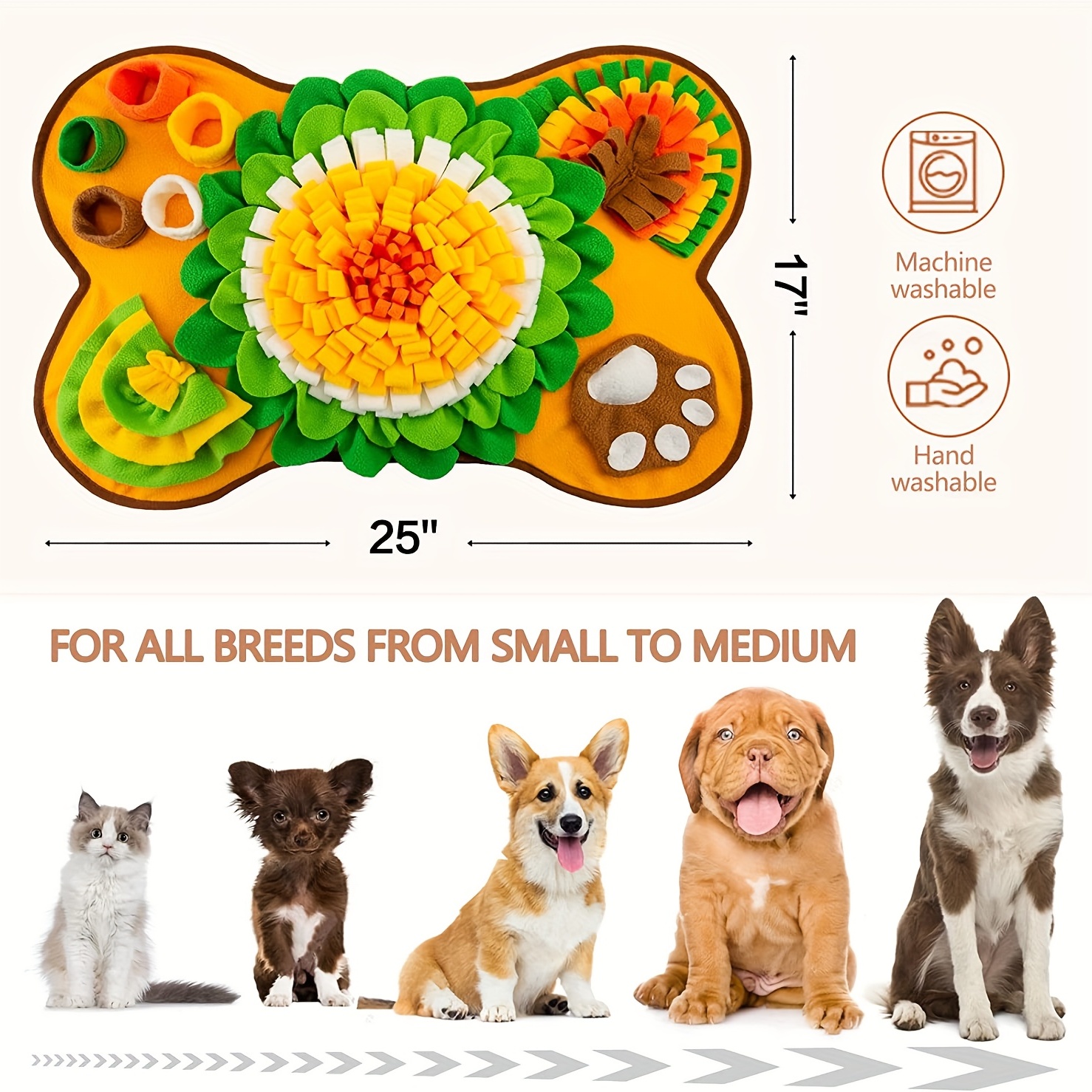 Snuffle Mat for Dogs, Nosework Feeding Blanket Sniffing Pad for Interactive  Games, Foraging Puzzle Enrichment Toys for Large Small Medium Pets