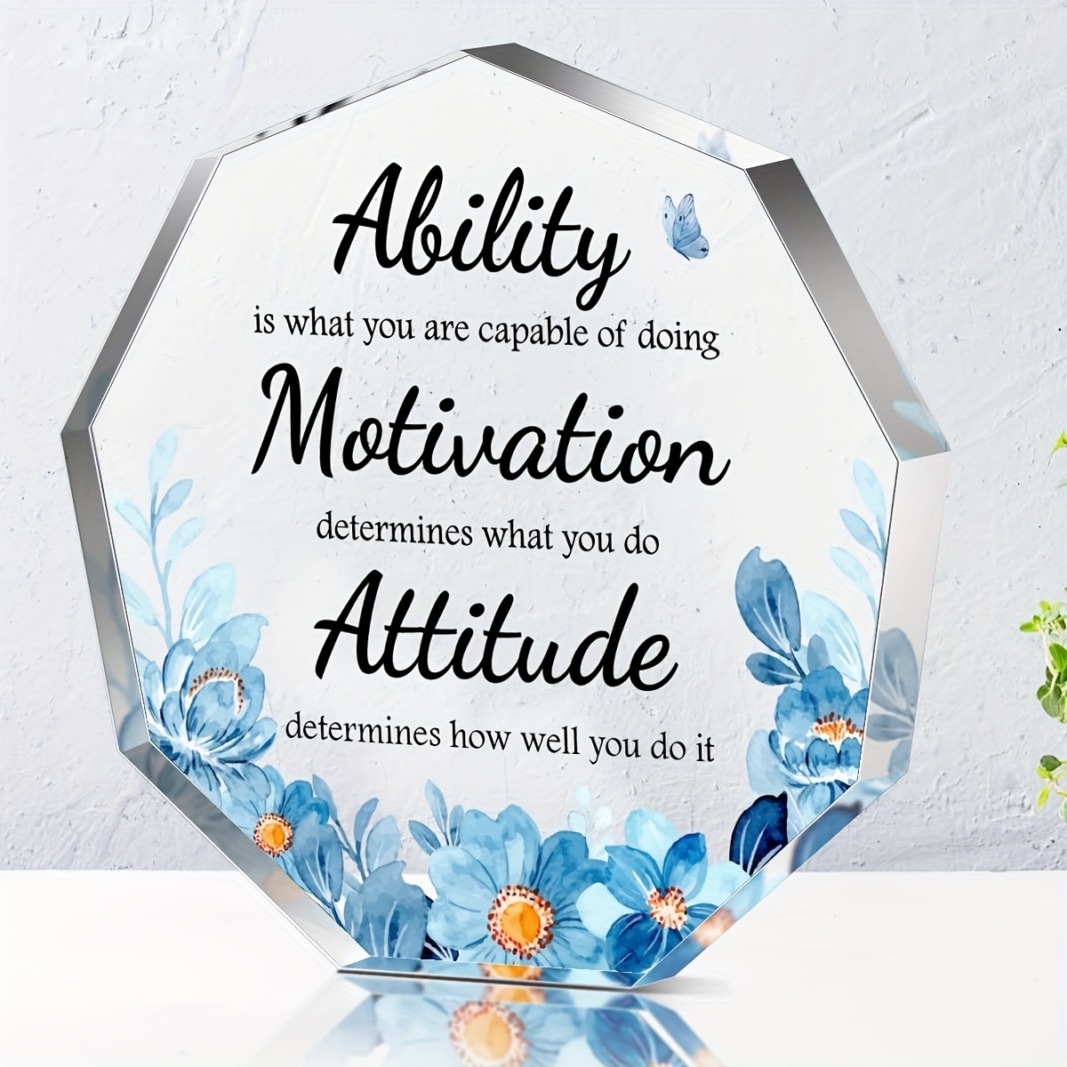 Inspirational Office Desk Decor for Women - Cheer Up Encouragement Gifts  for Men Coworkers, Ability Motivation Attitude Sign for Friends, Christmas
