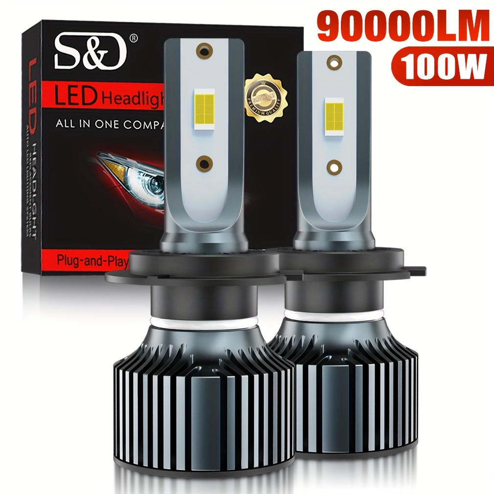 Lot de 2 Ampoules LED H7 12V 100W 20000lm Can-Bus 360 degrés Kit