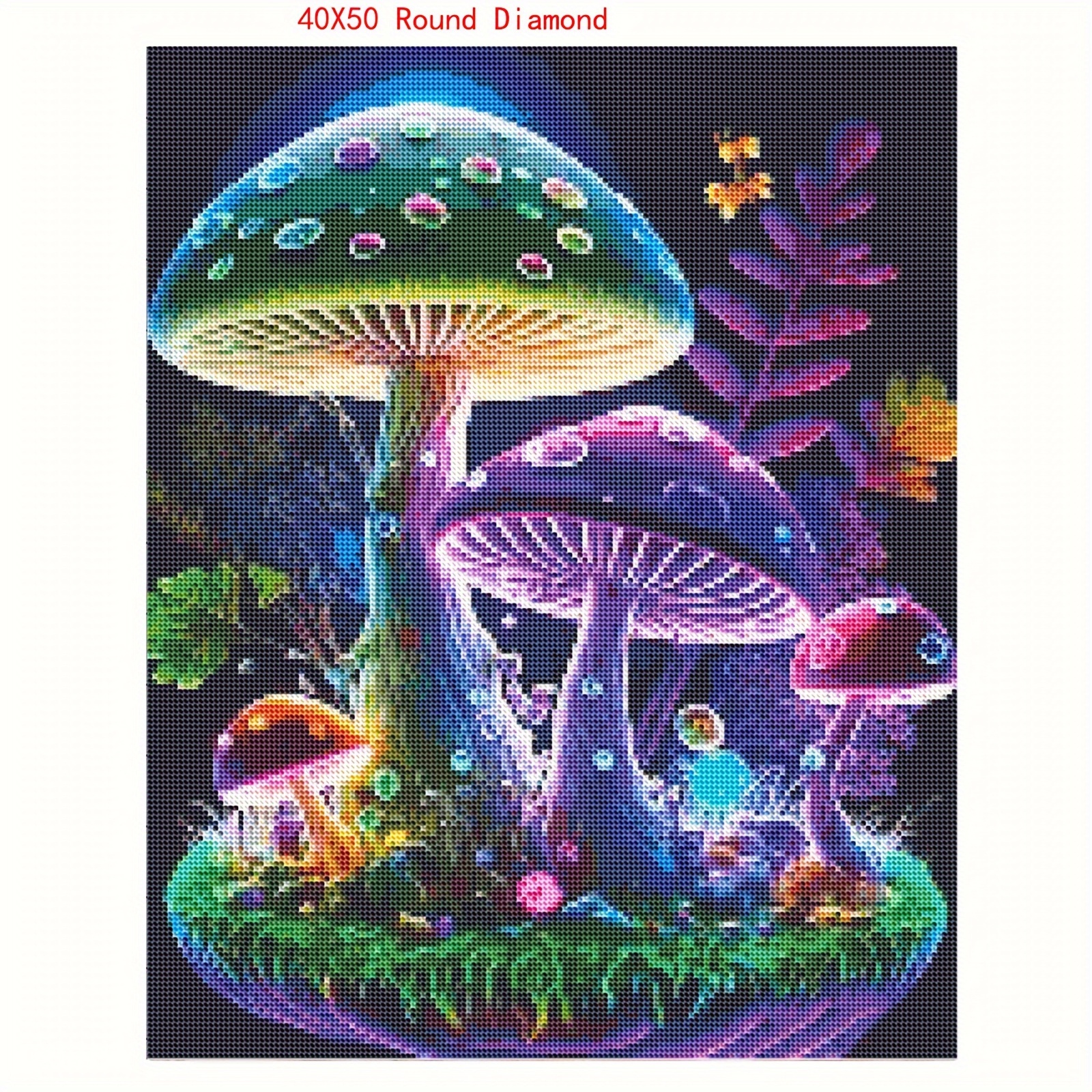 Mushroom World Diamond Painting Kit Adult 5d Diamond Art Kit - Temu