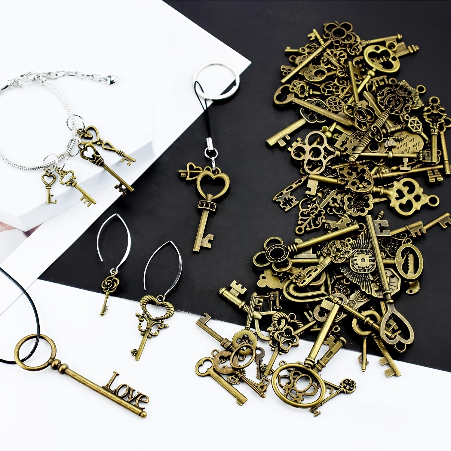 Vintage Skeleton Keys Bulk Mixed Antique Bronze Brass - Temu Canada