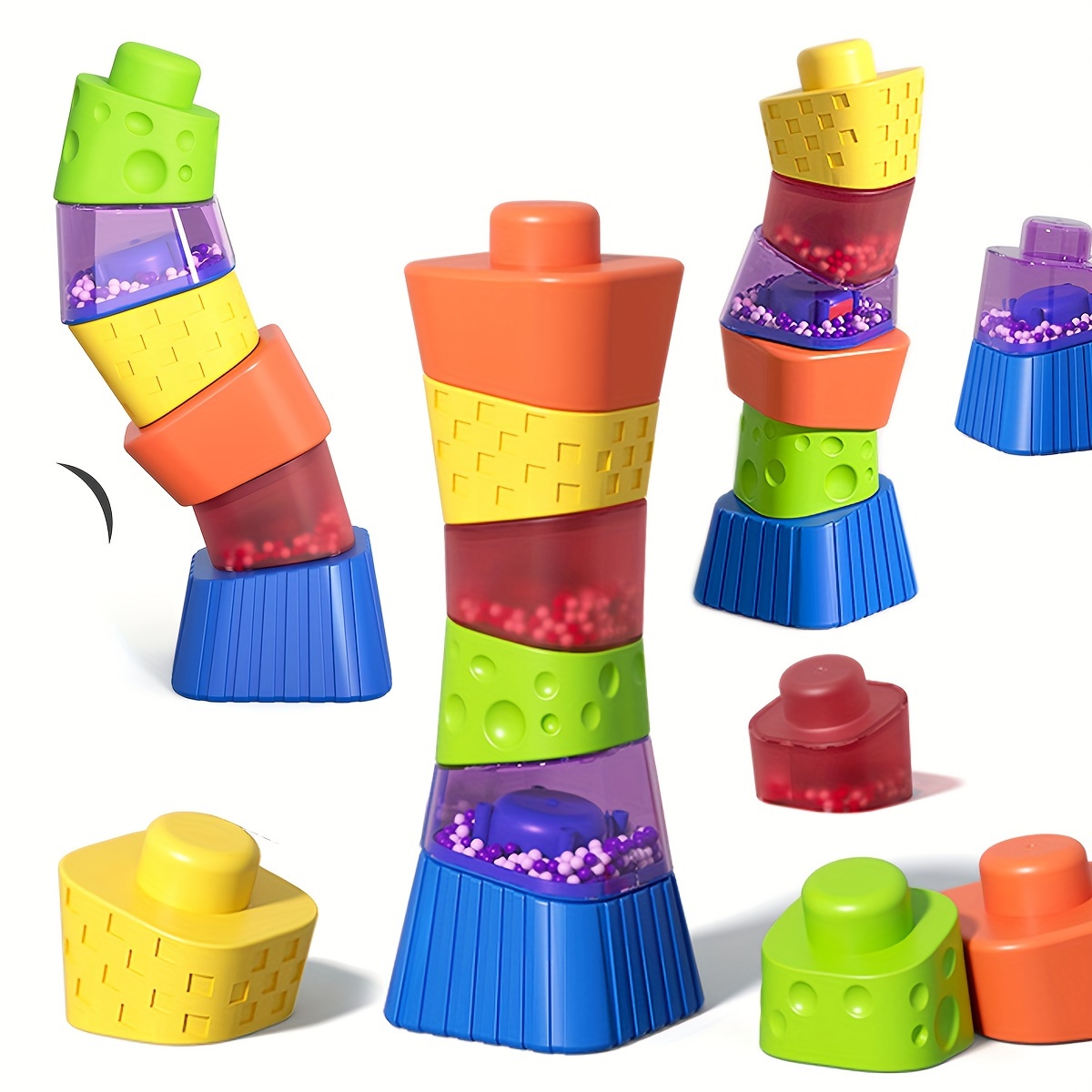 Jouet de dentition en forme de casse-tête de jeune enfant - Busy Montessori  Toy Puzzle en silicone - jeu éducatif et éveil - animaux empilables