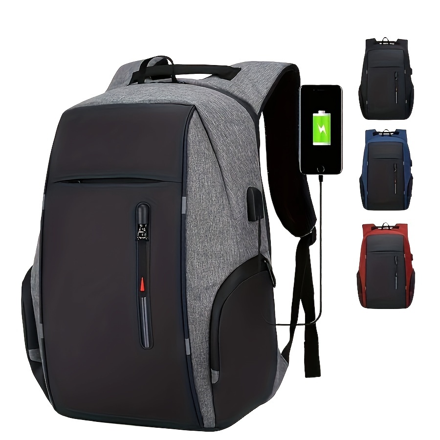 Mochila para hombres y mujeres, mochila escolar de 17.3 pulgadas para  adolescentes, mochila para laptop con puerto de carga USB para viajes de