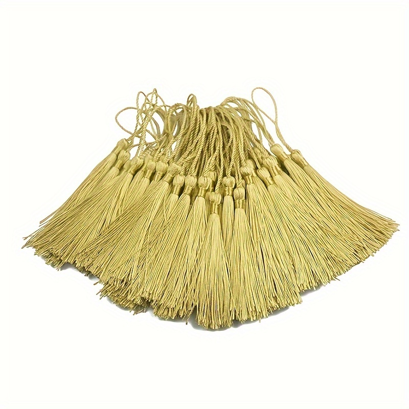 

100pcs 13cm/5 Inch Silky Floss Bookmark Tassels With 2-inch Cord Loop And Small Chinese Knot For Jewelry Making, Souvenir, Bookmarks, Diy Craft Accessory