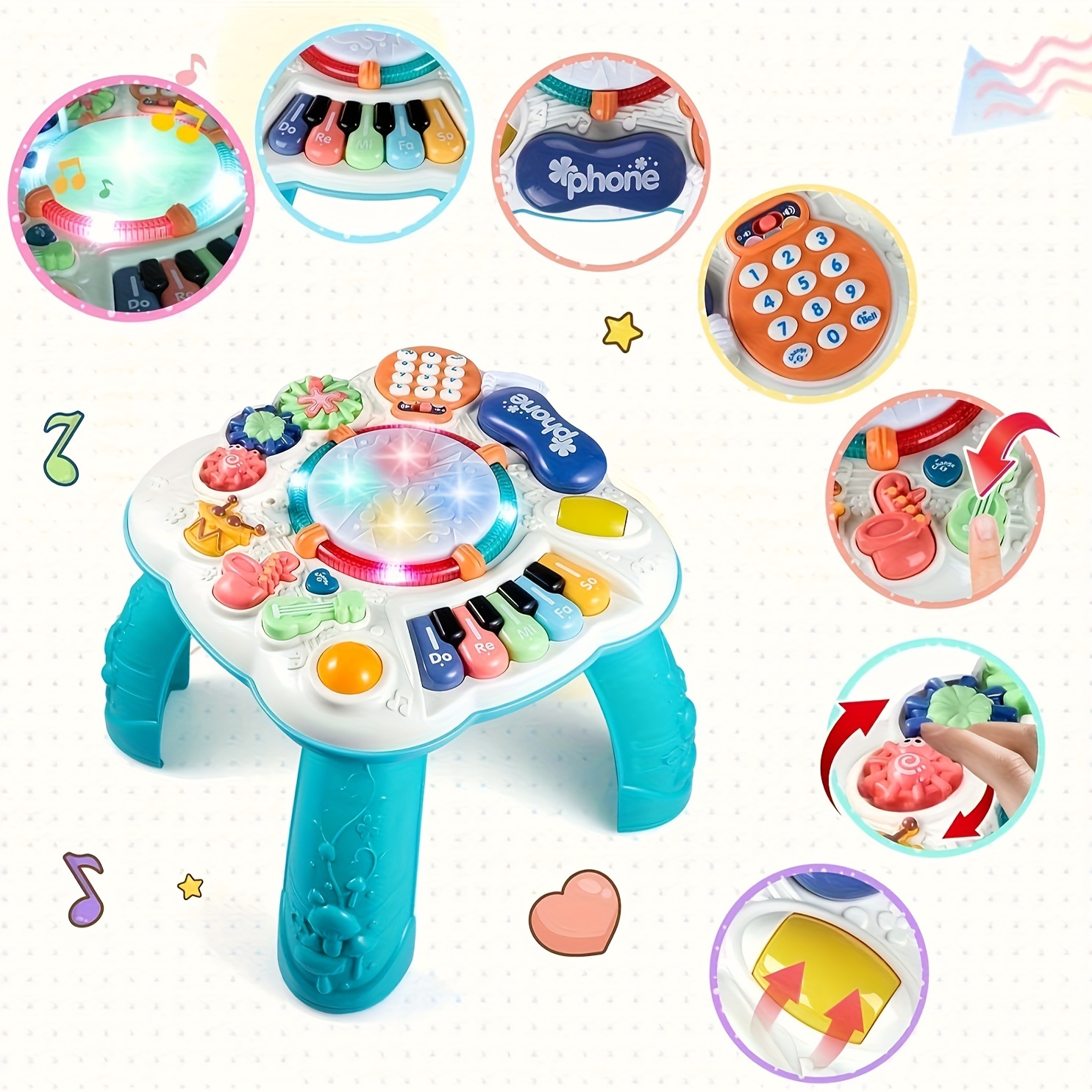 Baby Toy Multi funcional Mesa Actividades Musicales / - Temu