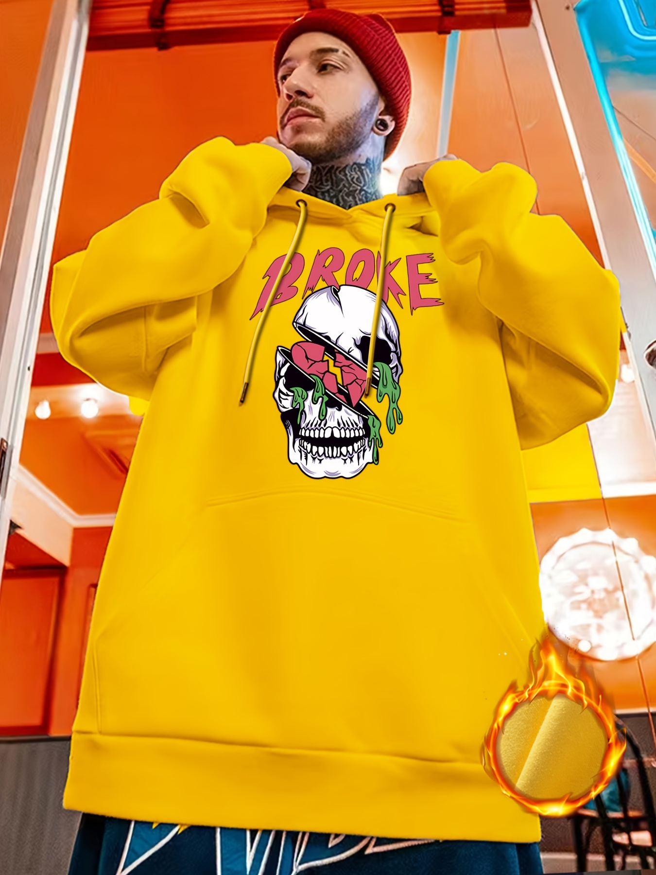 Orange discount broke hoodie