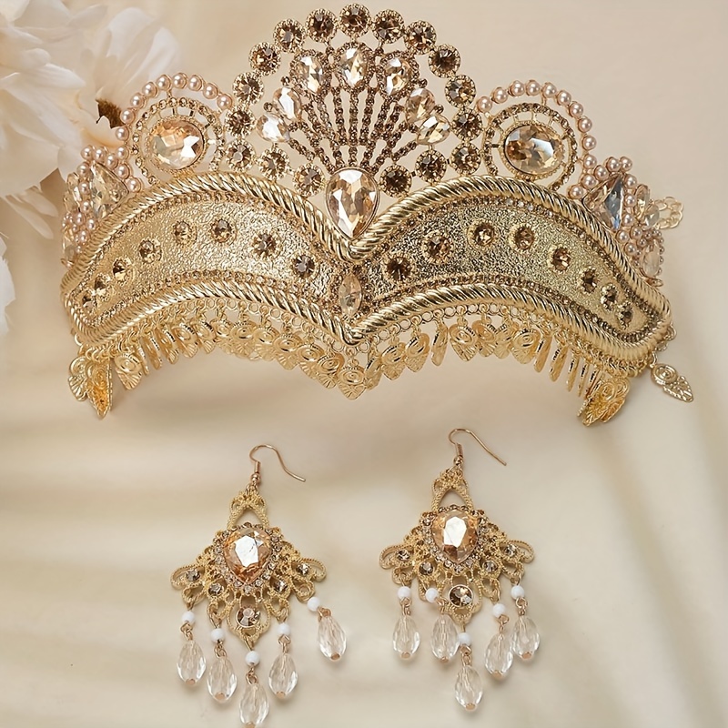 Wedding Banquet Crown Headband Ethnic Style Headdress Charm - Temu