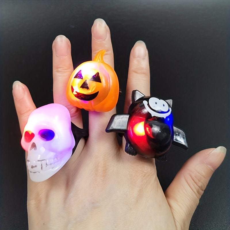 ハロウィン発光リングプラスチックパンプキンランタンリングバット