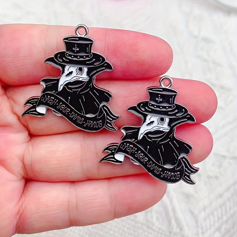 Halloween Gothic Charms Raven Enamel Charms - Temu