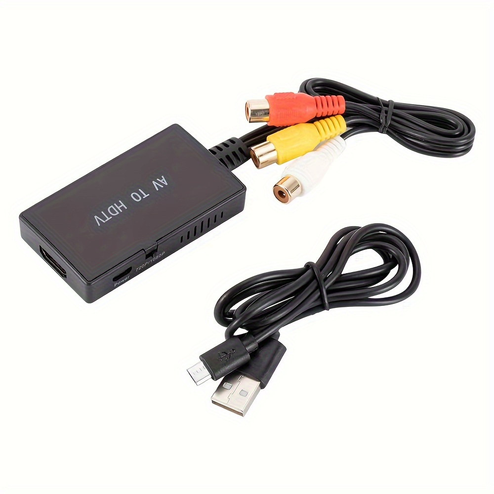 RCA to HDMI Converter AV to HDMI Converter Composite to HDMI Adapter  Support 1080P/ 720P Compatible with N64, PS one, PS2, PS3, STB, Xbox, VHS,  VCR
