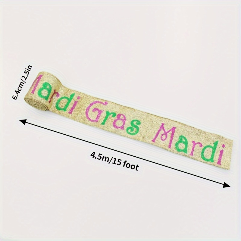 Mardi Gras Wired Edge Ribbon Purple Gold And Green Stripe - Temu