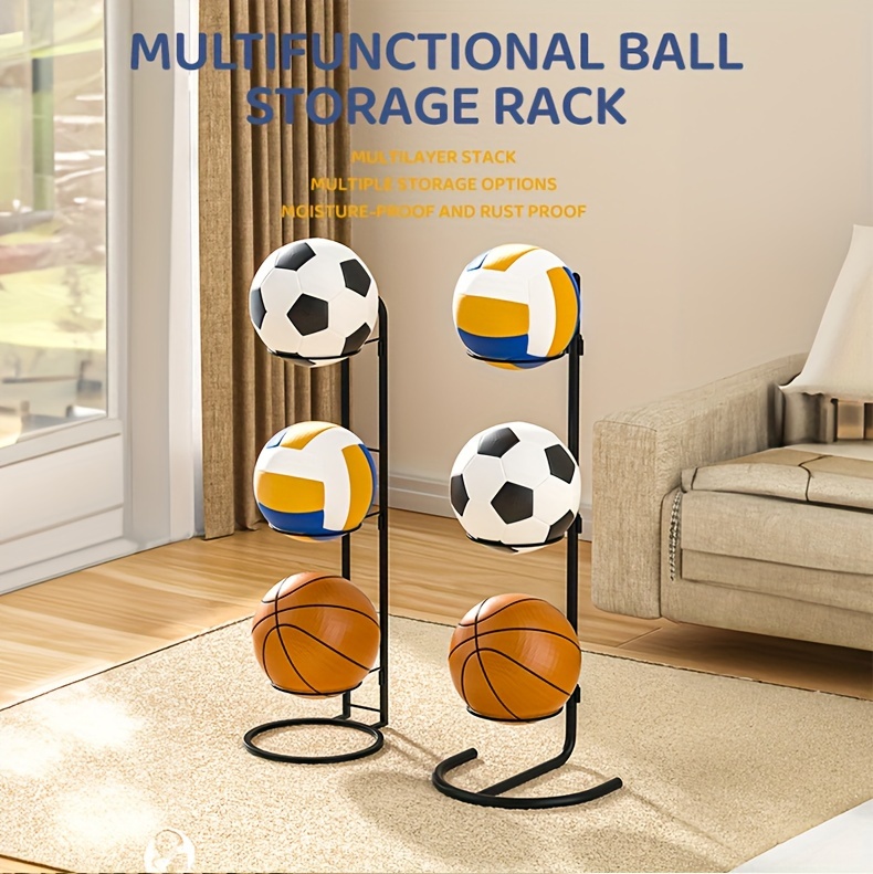 Support de rangement mural pour ballons de volley-Ball, étagère de rangement  noire à 1/2/3 niveaux, Mode en ligne