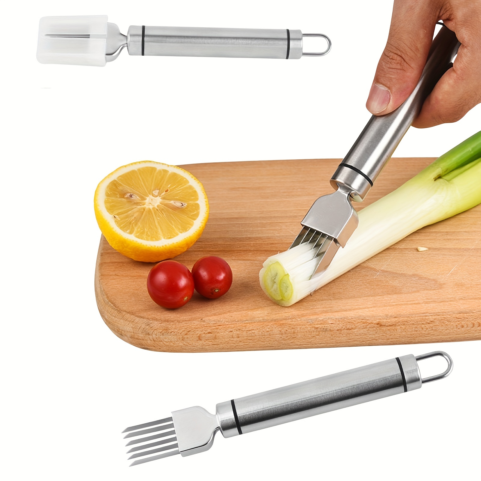 Spring Onion Slicer,stainless Steel Chopped Green Onion Knife,scallion  Cutter Shred Silk The Knife For Green Onion Fruit Vegetable Garlic,  Multi-funct