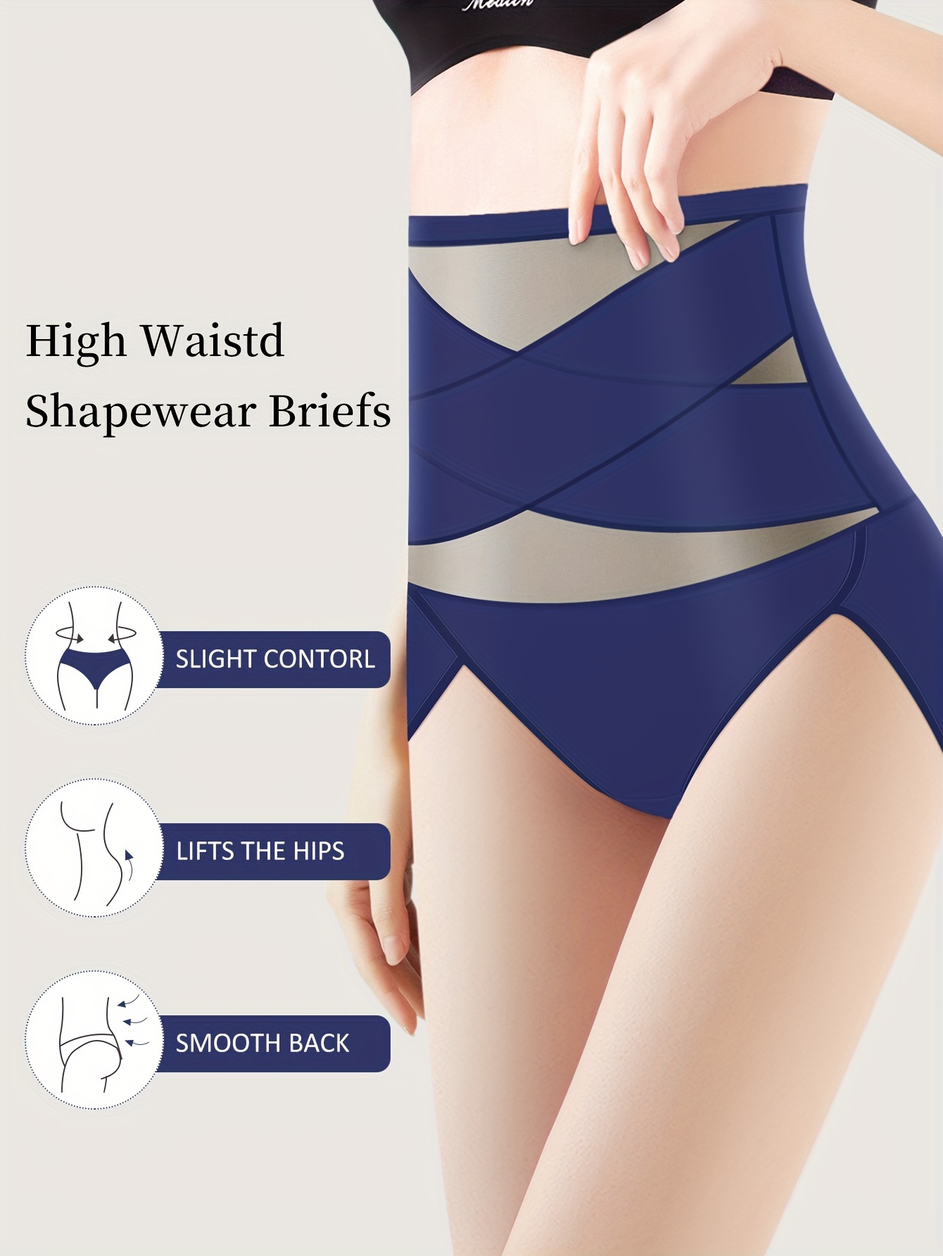 Women High Waisted Cross Compression Abs Shaping Pants Slimming Body Shaper