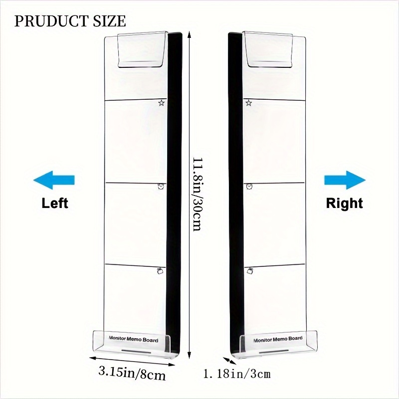  Office Desk Accessories 2pcs Computer Monitor Memo Board  Multifunction Message Board Transparent Creative Monitor Side Panel with  Sticky Note Holder Phone Holder Suitable for Office Home Work Desk : Office